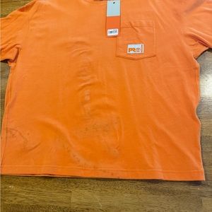Timberland Pro Men's Short Sleeve T-shirt Large Orange Irregular NEW With Tags